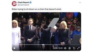 Fact Check: Biden Was NOT Trying To Sit On 'A Chair That Doesn't Exist' -- Video Is Cropped, Chair Was Behind Him