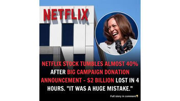 Fact Check: Netflix Stock Did NOT Fall 40% After Campaign Donation Announcement -- It's A Satirical Post