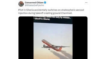 Fact Check: Video Does NOT Show Plane Accidentally Releasing 'Chemtrails' During Takeoff -- Caption Has Satire Origin