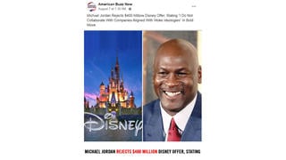 Fact Check: NO Record Michael Jordan Rejected $400 Million Offer from Disney Over 'Woke Ideologies'