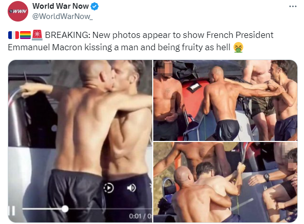 French President Emmanuel Macron Kissing A Man Image.png