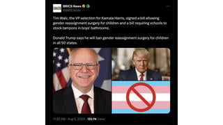 Fact Check: Walz Did NOT Approve Legislation That Overrules Existing Protocols On Age For Gender-Affirming Surgeries