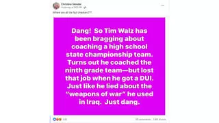 Fact Check: Tim Walz DID Coach High School State Football Championship Team, Did NOT Lose Job Over DUI 