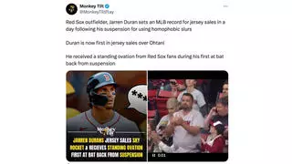 Fact Check: Video Does NOT Show Jarren Duran Of Red Sox Getting Standing Ovation in August 2024 After Suspension For Homophobic Slur Toward Fan -- Crowd Footage Is From 2023