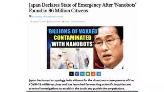 Fact Check: Japan Did NOT Declare State Of Emergency Over 'Nanobots' Found In '96 Million Citizens' In August 2024