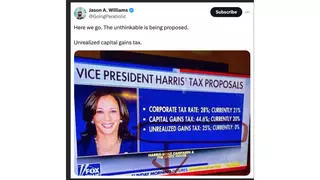 Fact Check: Harris-Walz Campaign DOES Support 25% Tax On Unrealized Gains -- But ONLY For Taxpayers Worth $100 Million