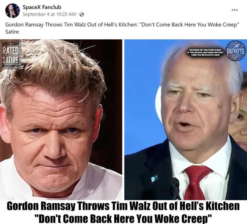 Gordon Ramsay: Tim Walz Space X Fan Club Image.png