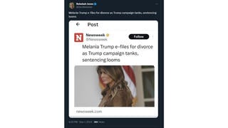 Fact Check: Melania Trump Has NOT Filed For Divorce -- Poster Claims It Was 'Disinformation Experiment'