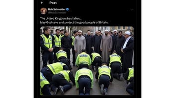 Fact Check: FAKE Image Shows UK Police Kneeling To Muslim Men 