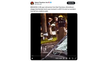 Fact Check: Kamala Harris Was NOT In Hit-And-Run Accident In 2011 -- 'KBSF' News Station Does NOT Exist, Image Of Crash Is From 2018