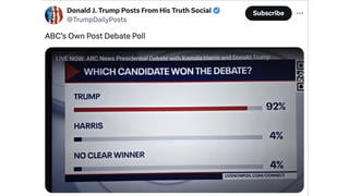 Fact Check: 92% Of ABC Viewers Did NOT Say Trump 'Won' September 10, 2024, Presidential Debate -- 'Poll' Has Fox News Link