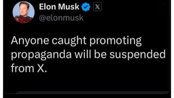 Fact Check: Elon Musk Did NOT Tweet 'Anyone Caught Promoting Propaganda Will Be Suspended from X'