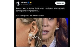 Fact Check: Kamala Harris' Earrings In Debate Are NOT Sound-Receiving Devices -- They're Tiffany Design 