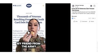 Fact Check: Debt-Relief Ad For Veterans Does NOT Represent White House Initiative -- It's Made-Up 