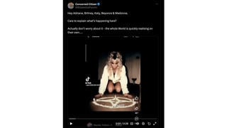 Fact Check: Video Of Madonna, Beyonce, Britney Spears Supposedly Performing Satanic Rituals Is NOT Authentic -- It's AI