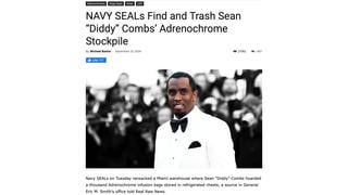 Fact Check: NO Evidence Navy SEALs Seized Sean 'Diddy' Combs' Adrenochrome Stash