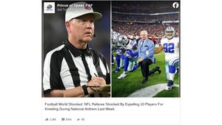 Fact Check: NFL Referee Did NOT Expel 10 Players For Kneeling During National Anthem In Late August 2024