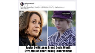 Fact Check: Taylor Swift Did NOT Lose 'Brand Deals Worth $125 Million' After Endorsing Kamala Harris