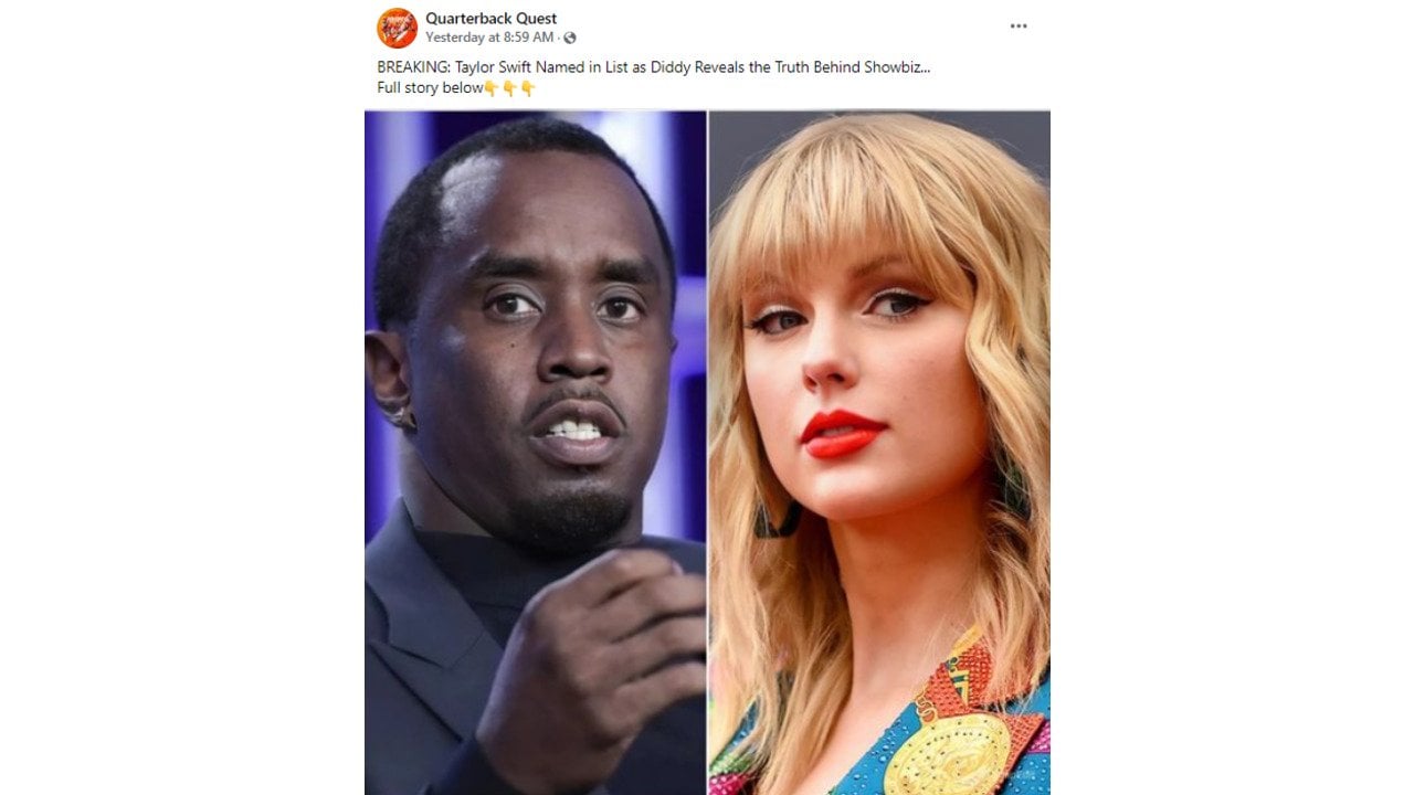 Fact Check: NO Evidence Taylor Swift Was Named In Sean 'Diddy' Combs' List