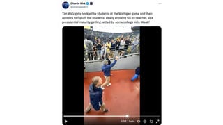 Fact Check: Video Does NOT Show Tim Walz Using Gesture To 'Flip Off' Heckler At Michigan Football Game