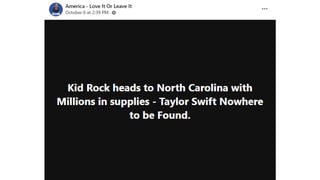 Fact Check: Kid Rock Did NOT Bring Millions Of Dollars In Supplies To North Carolina For Disaster Recovery As Of October 8, 2024