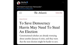 Fact Check: The Atlantic Did NOT Run Story Titled 'To Save Democracy Harris May Need To Steal An Election' -- Screenshot Is Fake