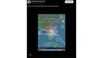 Fact Check: Video Does NOT Show 'Projected Path For Hurricane Leslie' -- Simulation Game