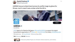 Fact Check: UNRWA Did NOT Put Black Band Across Its X Profile To Grieve Sinwar's Death