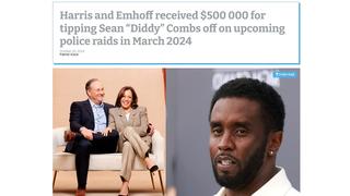 Fact Check: Russian Propaganda IS Source Of Claim That 'Diddy Paid Harris and Emhoff $500,000 For Tip Before Raids'  