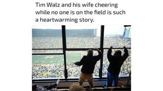 Fact Check: Photo Does NOT Show Tim Walz, Wife Cheering While 'No One' Is On Football Field -- Touchdown On Other End Of The Field