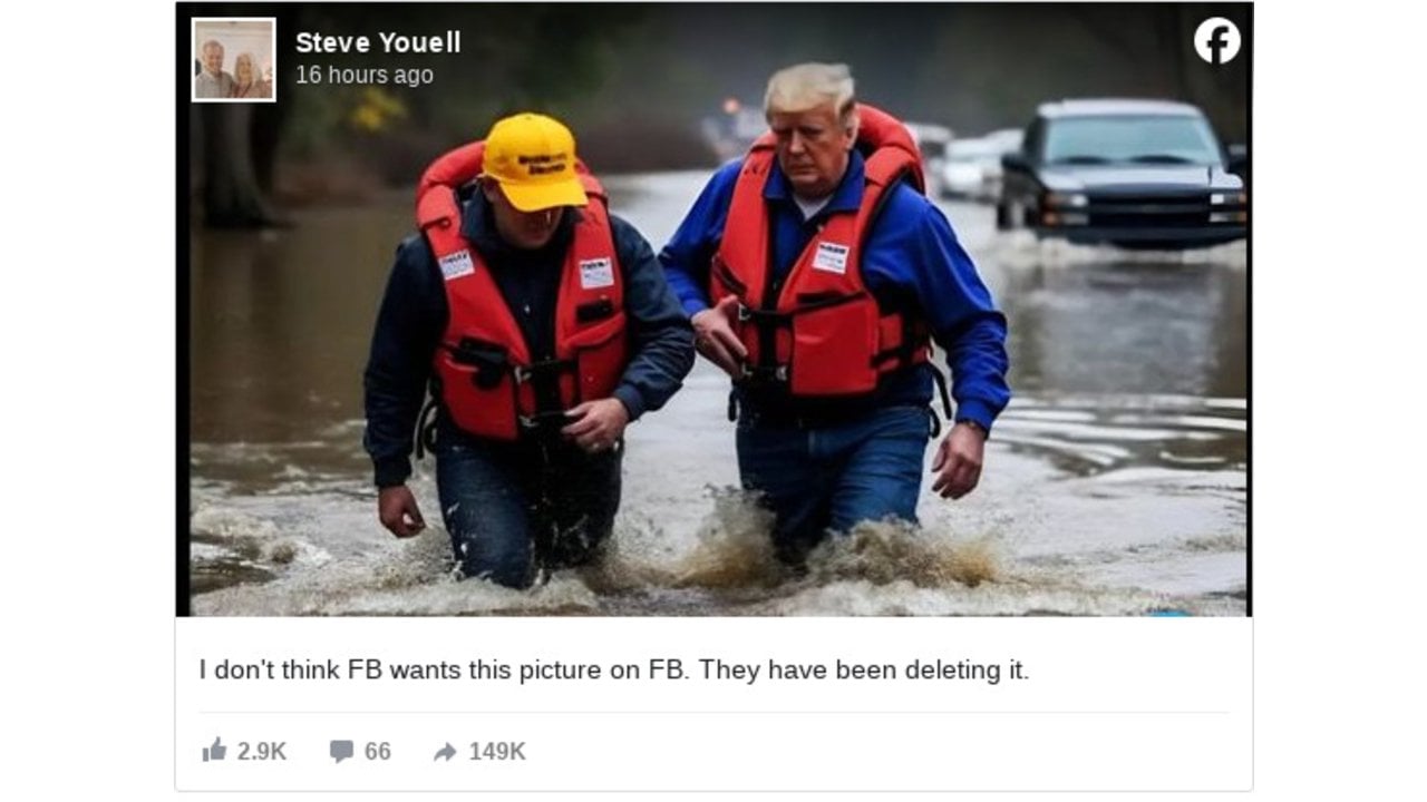 Fact Check: FAKE Photo Shows Trump Wading Through Flood Waters