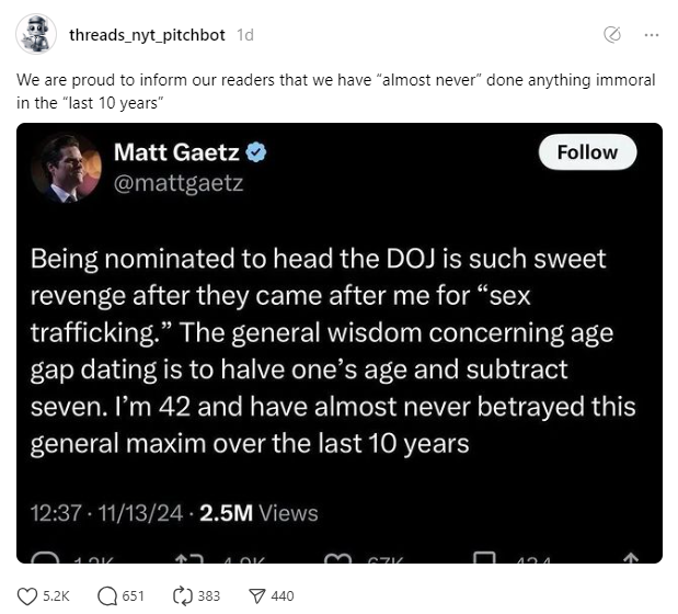 fake matt gaetz underage Threads post.png