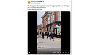 Fact Check: Video Does NOT Show Actor Cillian Murphy Waving Palestinian Flag On Street