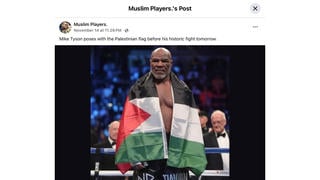 Fact Check: Mike Tyson Did NOT Pose With Palestinian Flag At Boxing Match -- Representative Confirms Photo Is 'Fake'