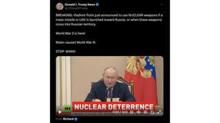 Fact Check: Video Does NOT Show Putin Asserting Right To Use Nukes After Biden Authorized Ukraine Use Of US 'Mass Missile'