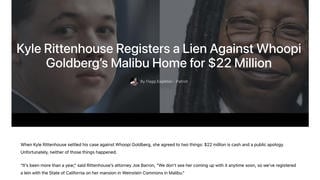 Fact Check: Kyle Rittenhouse Did NOT Put $22 Million Lien On Whoopi Goldberg's Home -- From Self-Described Satire Website