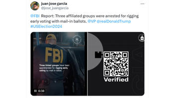 Fact Check: FAKE FBI Video Announced Arrests Of Mail-In Ballot Fraud Groups -- More From Russia