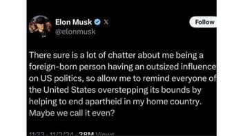 Fact Check: NO Record Elon Musk Posted That US Overstepped By Ending Apartheid in South Africa 