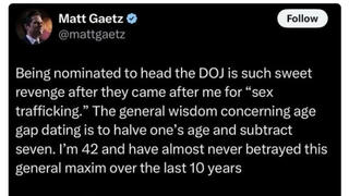 Fact Check: Matt Gaetz Did NOT Publish Post On X About 'Age Gap Dating'