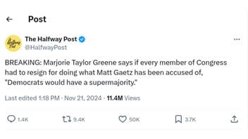 Fact Check: Marjorie Taylor Greene Did NOT Say 'Democrats Would Have A Supermajority' If Others In Congress Resigned For Things Matt Gaetz Is Alleged To Have Done