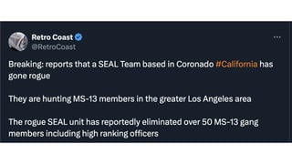 Fact Check: Navy SEAL Team Did NOT 'Hunt' MS-13 Members In Los Angeles -- Navy Denied