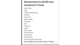 Fact Check: Wendy's, Olive Garden, Other Restaurant Companies Did NOT Donate To Trump In 2024 Election