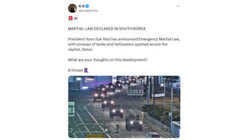 Fact Check: Photo Of Convoy Does NOT Show Seoul, South Korea, Under Martial Law -- Training Exercise Picture