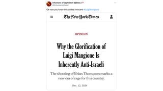 Fact Check: New York Times Did NOT Publish Opinion Column With Headline 'The Glorification Of Luigi Mangione Is Inherently Anti-Israeli'