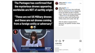 Fact Check: Pentagon Did NOT Say Drones 'Not Of Earthly Origin' In December 11, 2024 Briefing