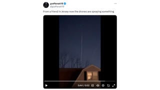 Fact Check: Video Does NOT Show New Jersey Drone 'Spraying' -- It's Jetliner Contrail