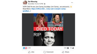 Fact Check: Jim Carrey Was NOT Dead As Of December 15, 2024