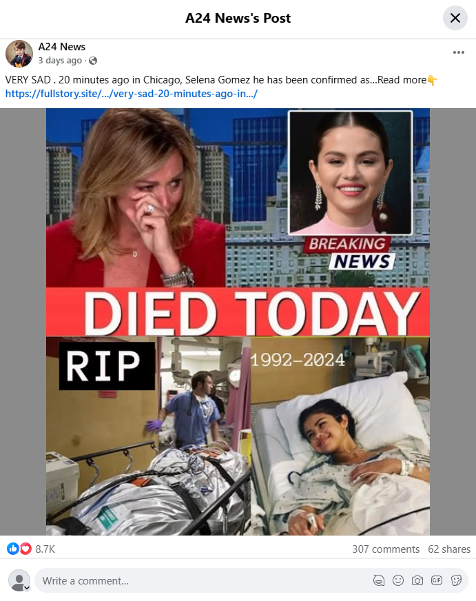 selena gomez died dec 2024 FB post.png