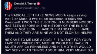 Fact Check: FAKE Screenshot Shows Donald Trump Called Elon Musk A 'Two Bit Car Salesman' On Truth Social