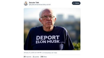 Fact Check: FAKE Photo Shows Bernie Sanders In 'Deport Elon Musk' Shirt -- Grok AI Image